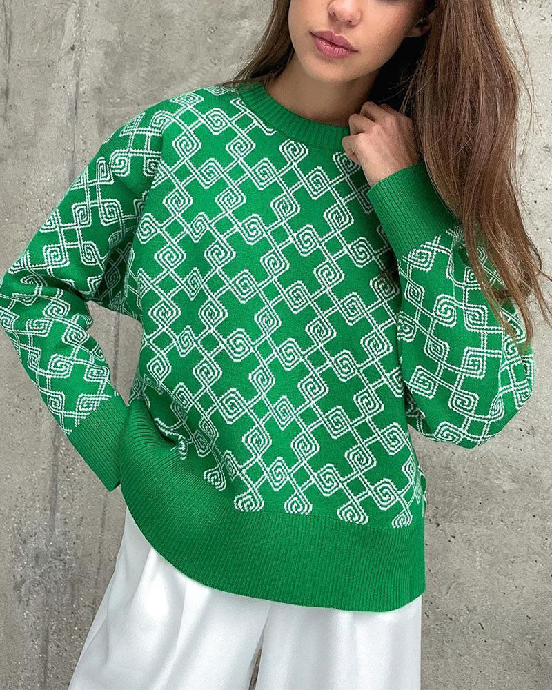Street-Wave Knit Pullover Soft Cozy Yet Trendy Statement Look For Women Everyday Wear