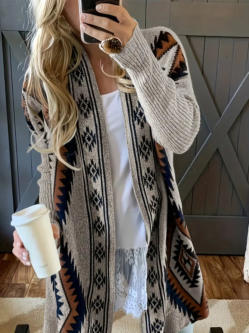Street-wave Boho Knit Cardigan Vest Open Front For Professionals And Casual Wear Luxurious All Day Comfort