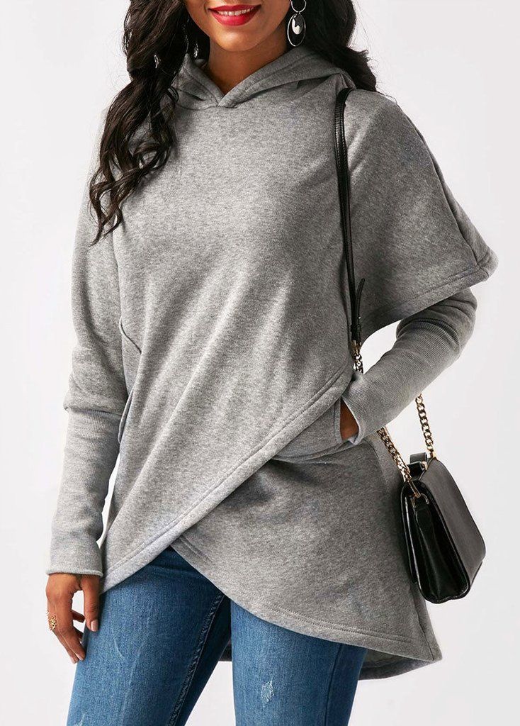 Street-Wave Women's Asymmetrical Hoodie Cozy Autumn Warmth Trendy Modern Cut For Women