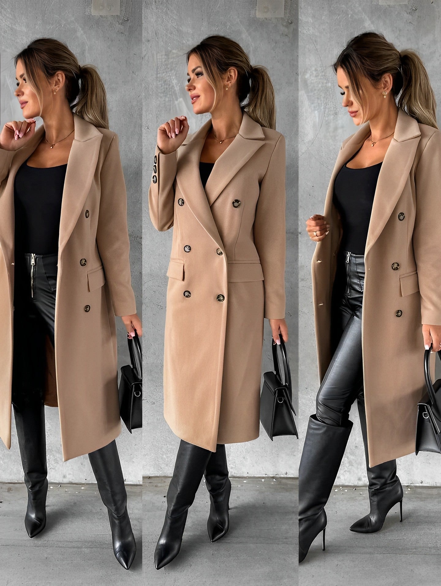 Streetwave Women Double Breasted Coat Timeless Tailored Fit for Office and Formal Events