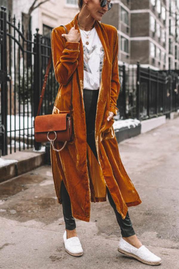Street Wave Velvet Long Coat For Women Elegant Luxury Outerwear With Plush Warmth And Chic Confidence