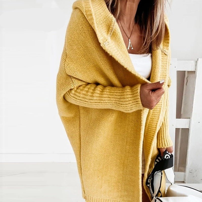 Street-Wave Classic Cozy Knit Cardigan For Women With Hood Effortless Chic Everyday Luxury Wardrobe Essential