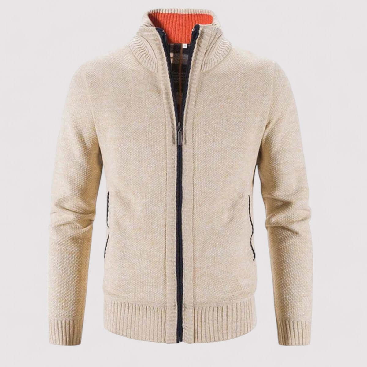 Street-Wave Mens All-Season Wool Cardigan For Year Round Comfort And Everyday Versatility