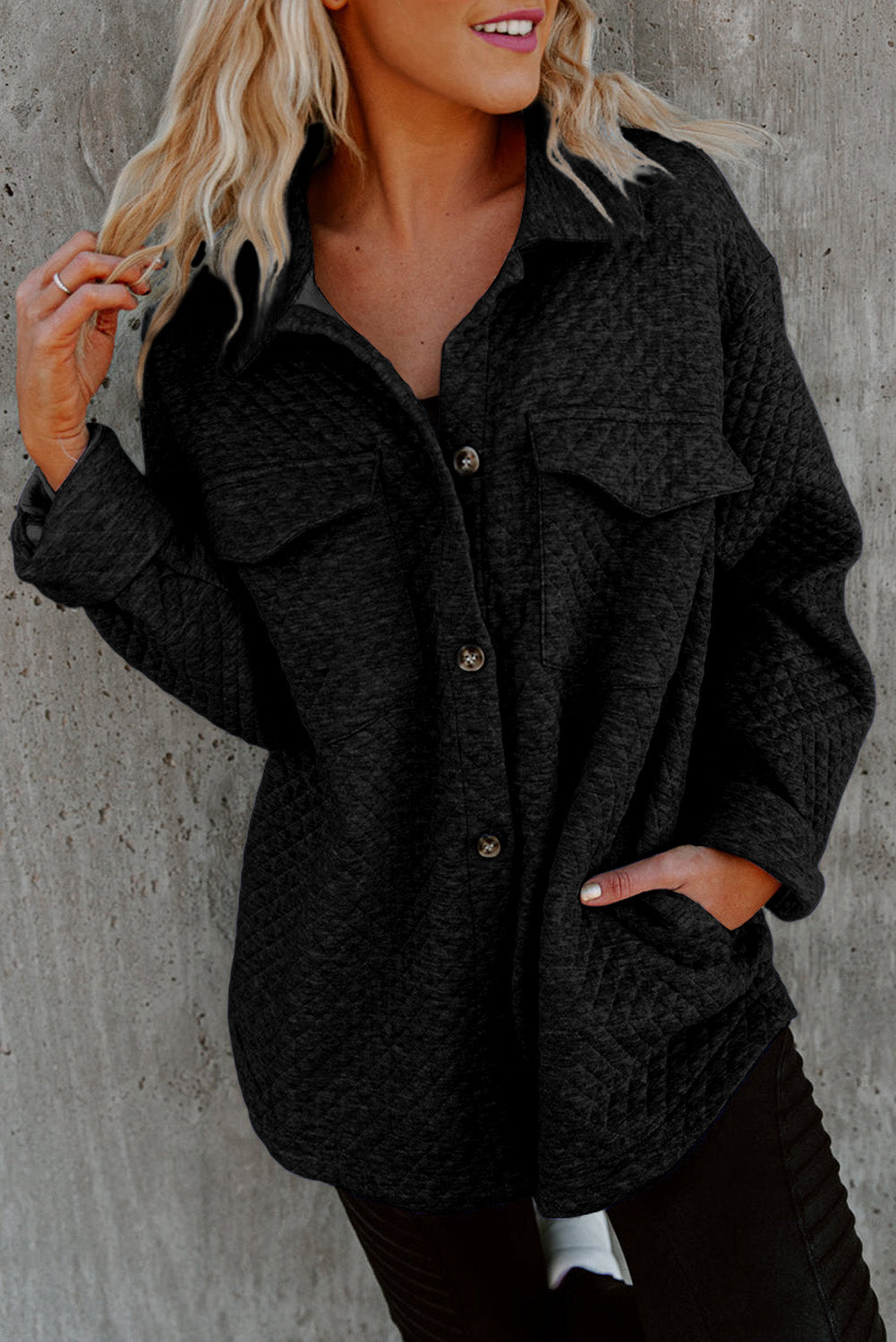Streetwave Lightweight Quilted Shirt Jacket Polyester Comfort And Style For Everyday Wear