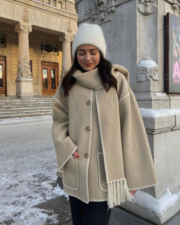 Street-wave Hepburn Style Wool Coat With Teddy Fabric Cozy Warmth For Women Everyday Luxury