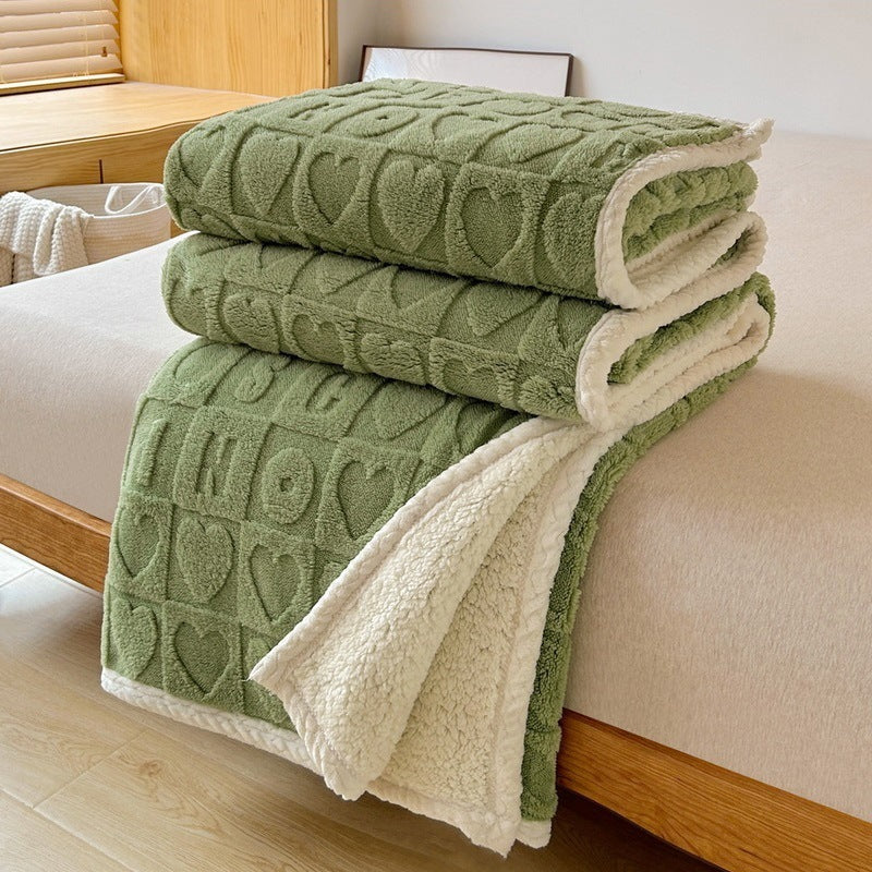 Embossed Sherpa Blanket With Plush Reversible Design