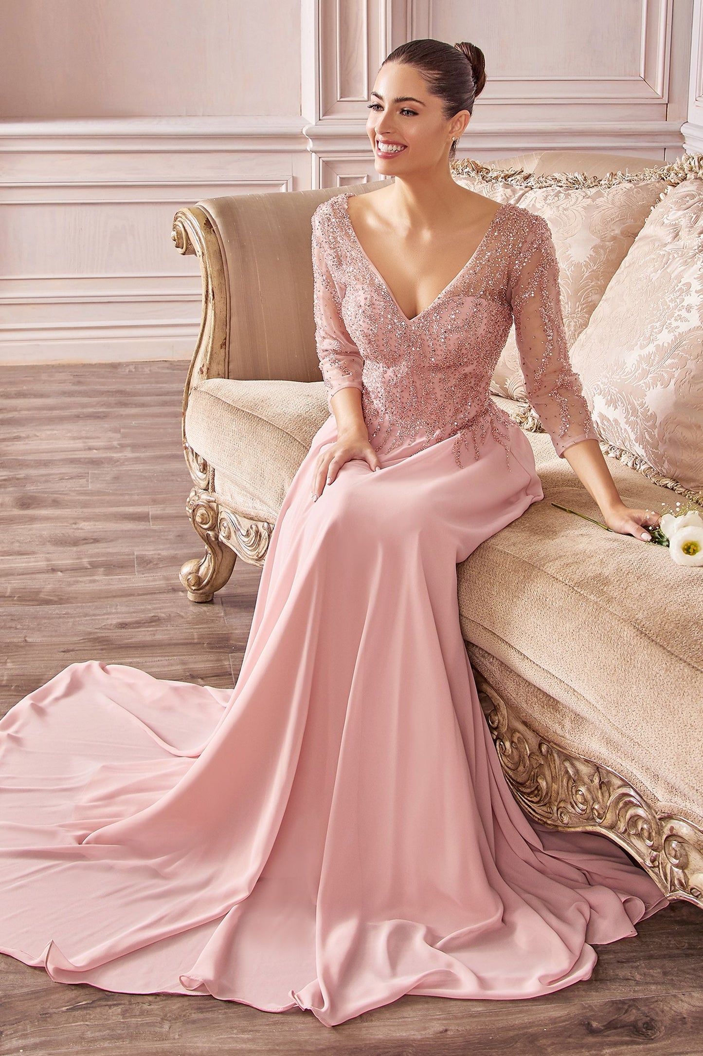 Street-Wave CD0171 A-Line Evening Gown Beaded Bodice For Formal Occasions