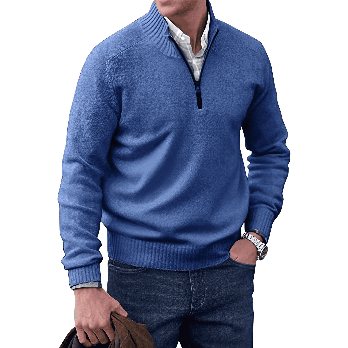 Street Wave Classic Men's Half Zip Cotton Pullover For Warm Comfort Everyday Wear