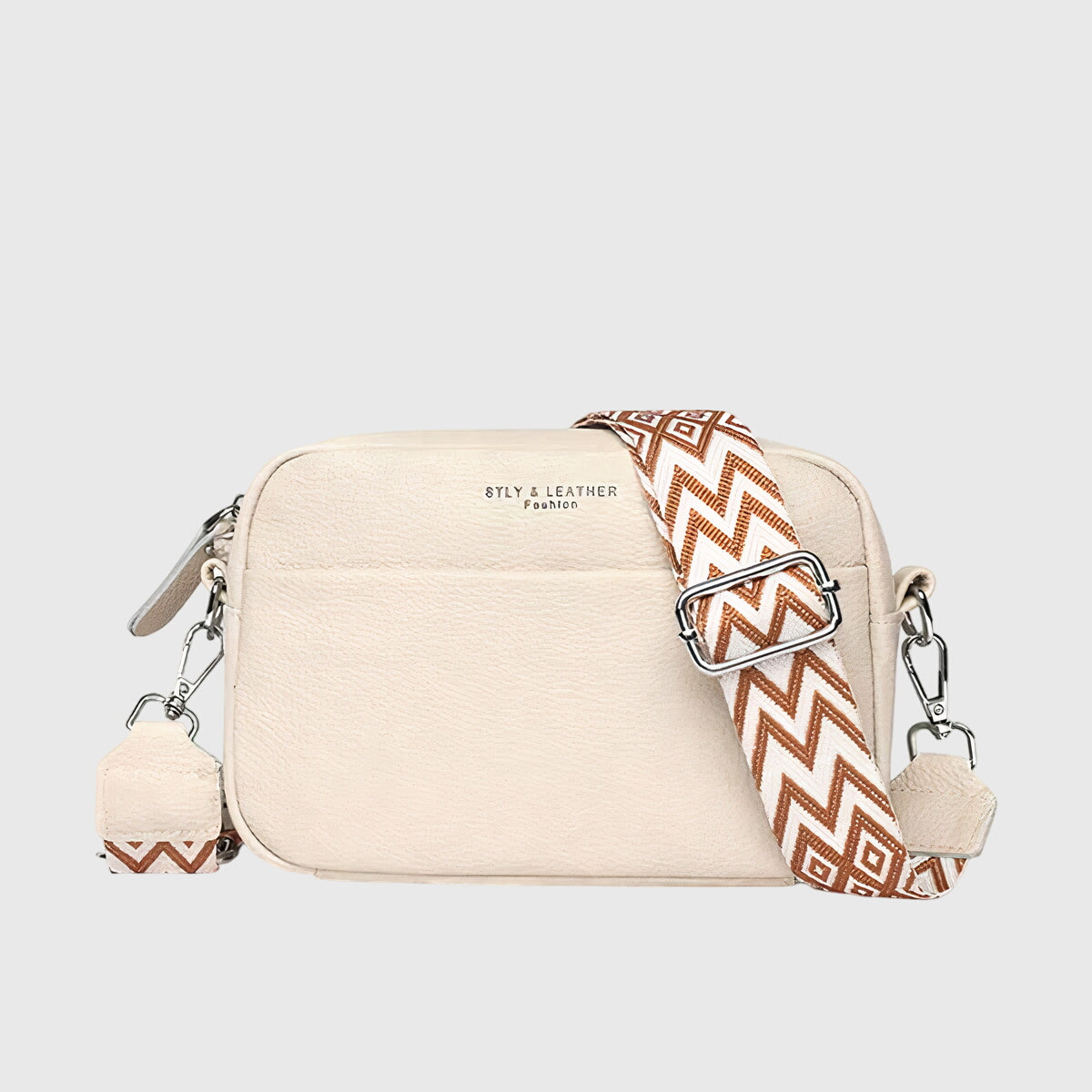 Women's Shoulder Bag with Adjustable Strap and Zipper Closure