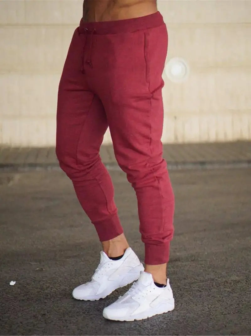 Street Wave Mens Jogger Pants Versatile With Elastic Drawstring Waist