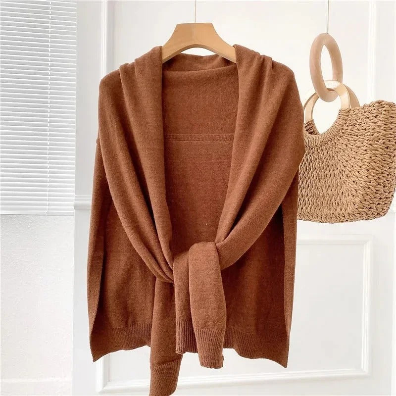 Street-wave Wrap Sweater Soft Warm Knit For Everyday Elegance For Women Easy To Style And Layer