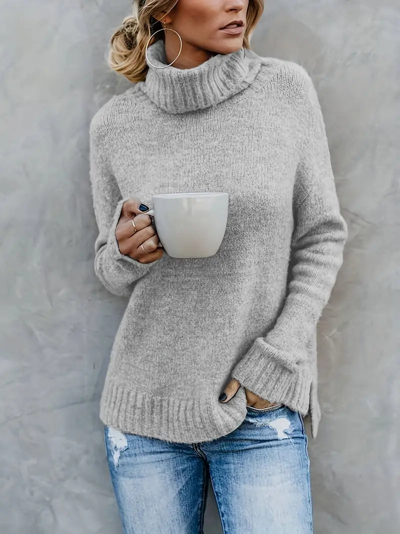 Streetwave Cozy Roll Neck Sweater With Modern Fit For Women Warmth And Everyday Comfort