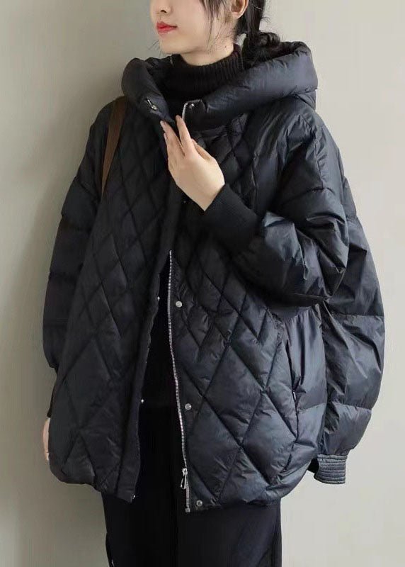 Street-wave Women's Puffer Coat With Hood Duck Down Quilted Mid Length Cozy Warm Winter Style