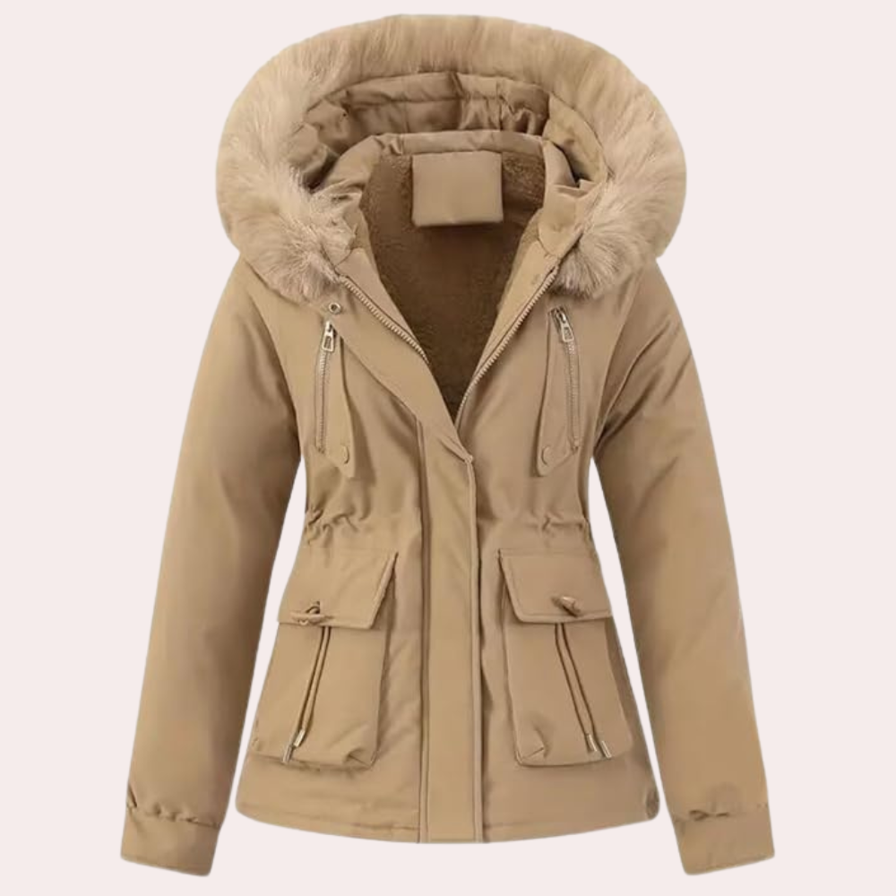 Street-wave Womens Winter Jacket With Hood And Warm Lining Tailored Fit Cozy Cold Weather Coat