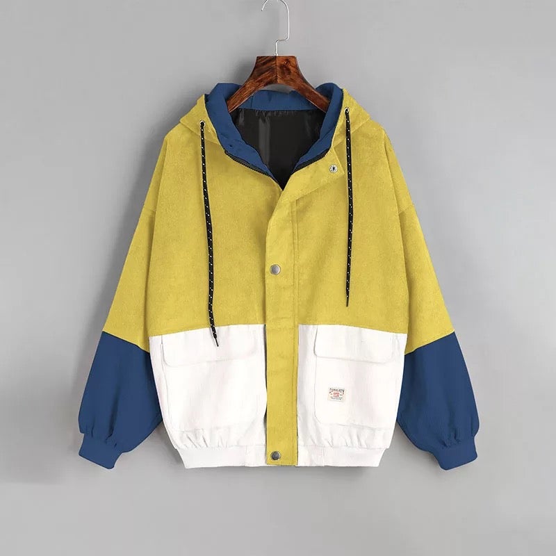 Street-Wave Alexandra Lightweight Two-Tone Jacket With Adjustable Waist Drawstring For Women