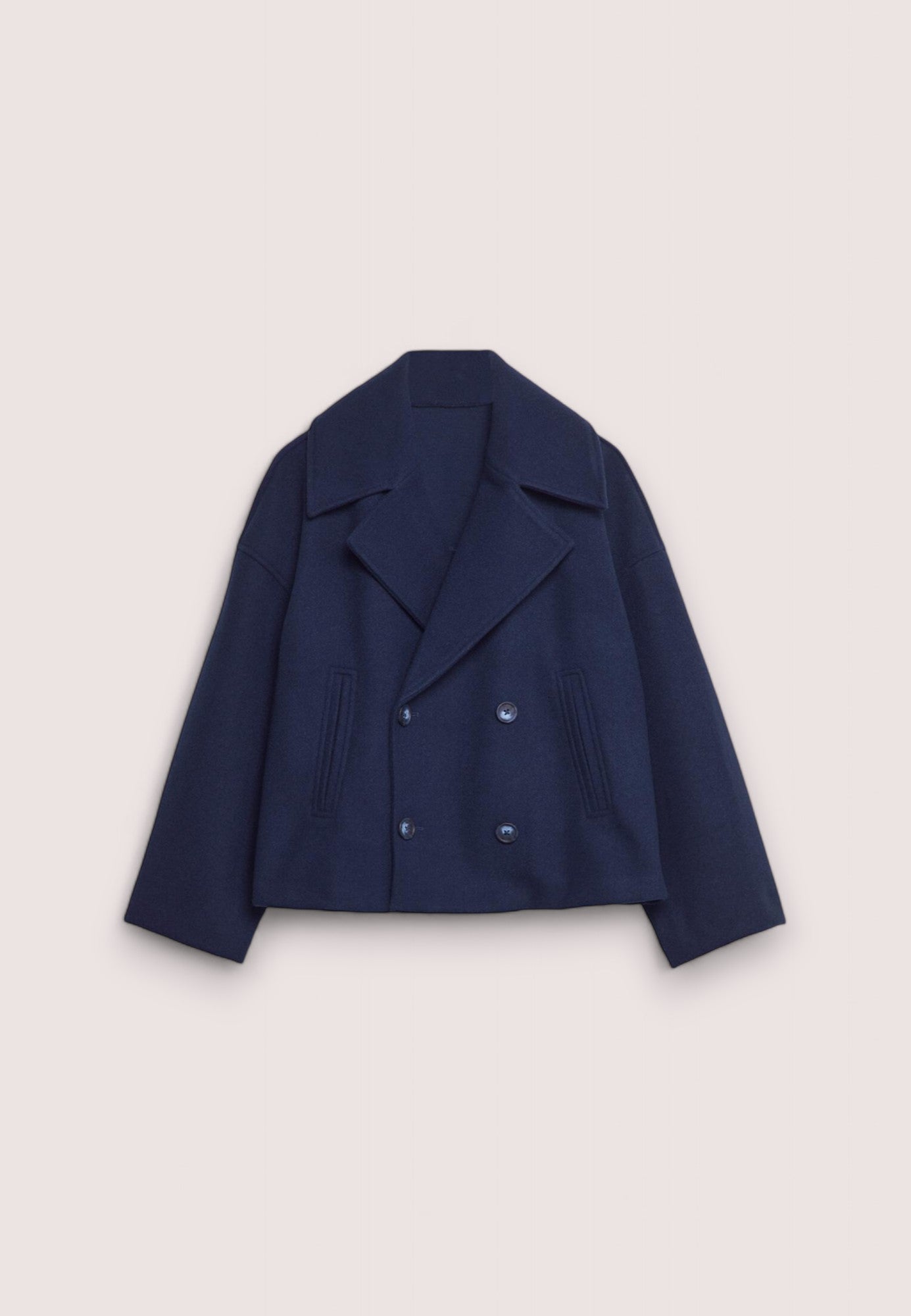 Streetwave Classic Short Wool Coat for Women With Double Breasted Front and Wide Lapels Cozy Warmth
