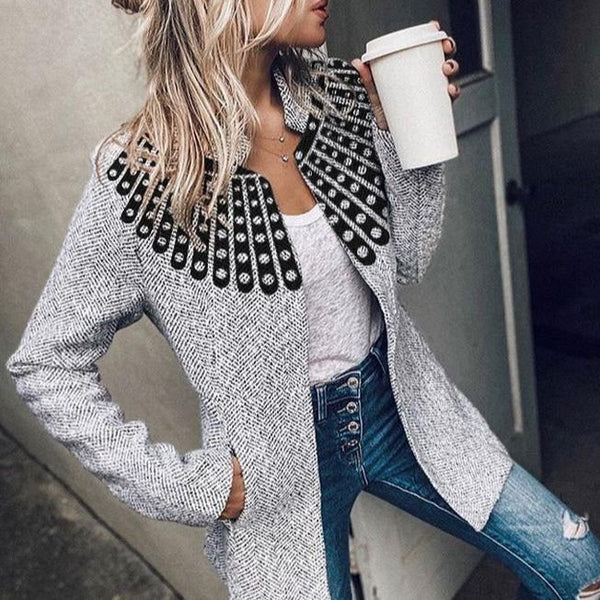 Street-wave Women's Tweed Jacket Stylish Comfort for Everyday Wear Transitional Outerwear