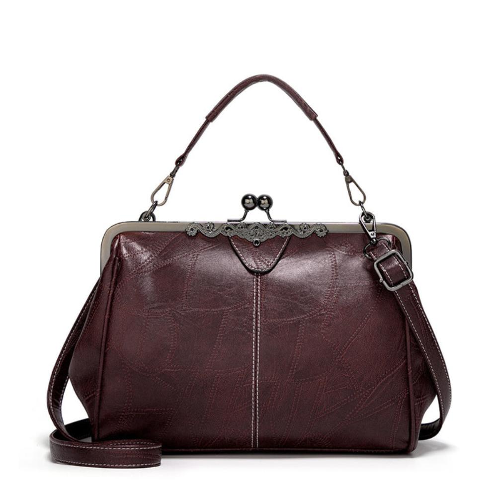 Street-Wave Clasp Handbag Durable Faux Leather Women