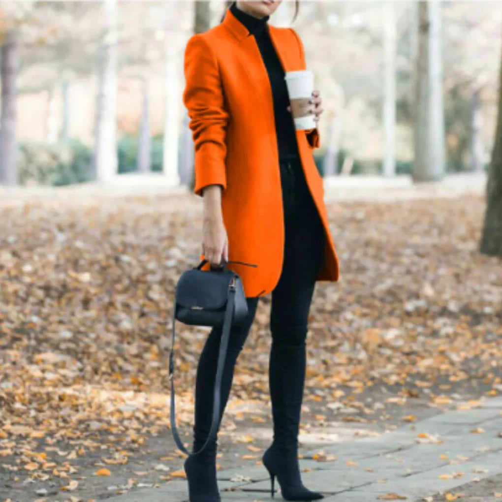 Street-Wave Stand Collar Winter Coat For Women With Structured Silhouette And Warmth