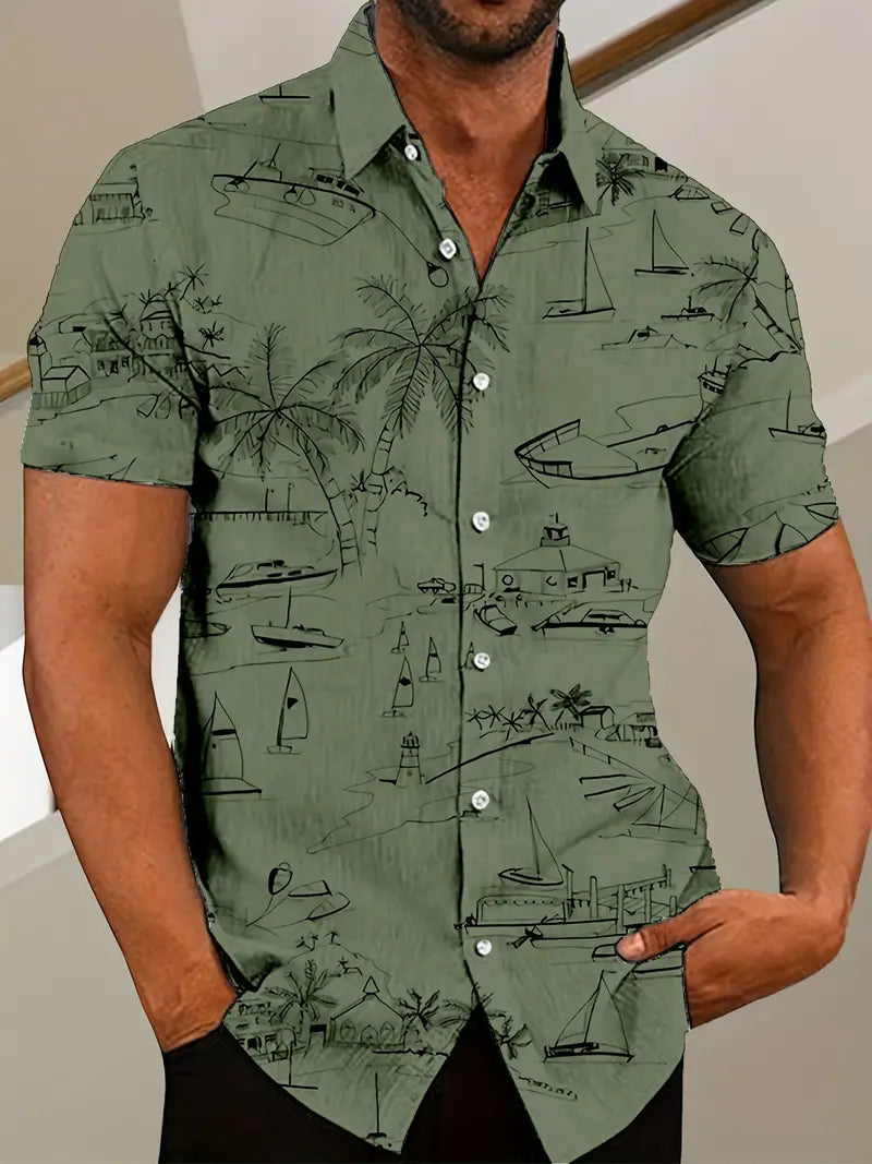 Mens Summer Shirt Cameron Cool by Street Wave Breathable Lightweight Beachwear for Men