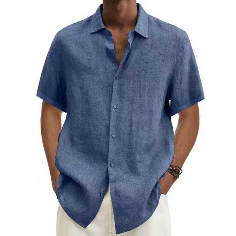 Mens Short Sleeve Linen Shirt Streetwave Lorenzio Breathable Stylish Lightweight Summer Top For Men