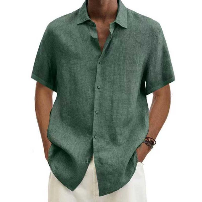 Mens Short Sleeve Linen Shirt Streetwave Lorenzio Breathable Stylish Lightweight Summer Top For Men