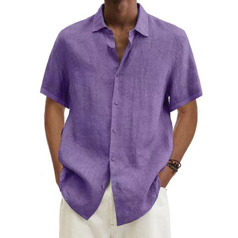 Mens Short Sleeve Linen Shirt Streetwave Lorenzio Breathable Stylish Lightweight Summer Top For Men