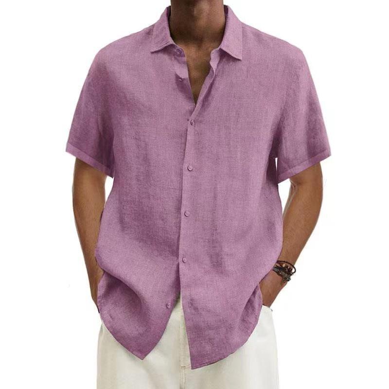 Mens Short Sleeve Linen Shirt Streetwave Lorenzio Breathable Stylish Lightweight Summer Top For Men