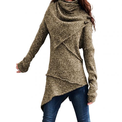 Street Wave Cozy Knit Pullover For Women Luxurious Warm Wrap Style With Asymmetric Hem