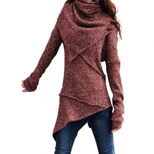 Street Wave Cozy Knit Pullover For Women Luxurious Warm Wrap Style With Asymmetric Hem