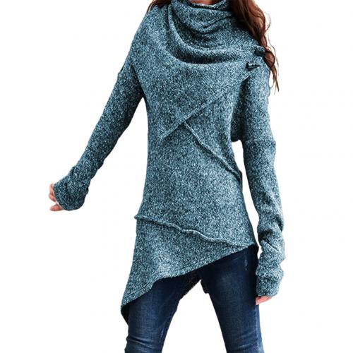 Street Wave Cozy Knit Pullover For Women Luxurious Warm Wrap Style With Asymmetric Hem