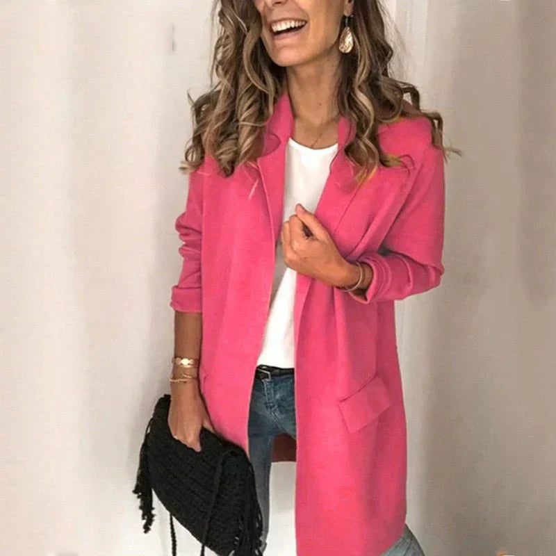 Street Wave Women Blazer Cory Style Longline Elegant Winter Coat For Her Everyday Office Chic