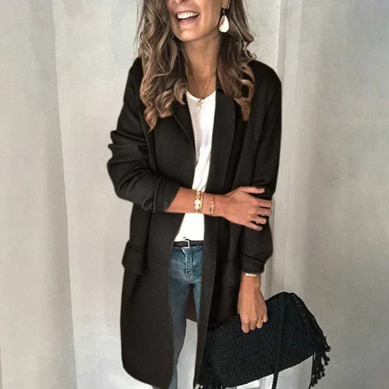 Street Wave Women Blazer Cory Style Longline Elegant Winter Coat For Her Everyday Office Chic