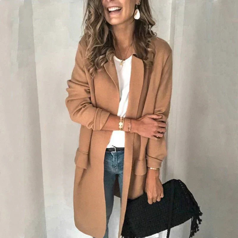 Street Wave Women Blazer Cory Style Longline Elegant Winter Coat For Her Everyday Office Chic