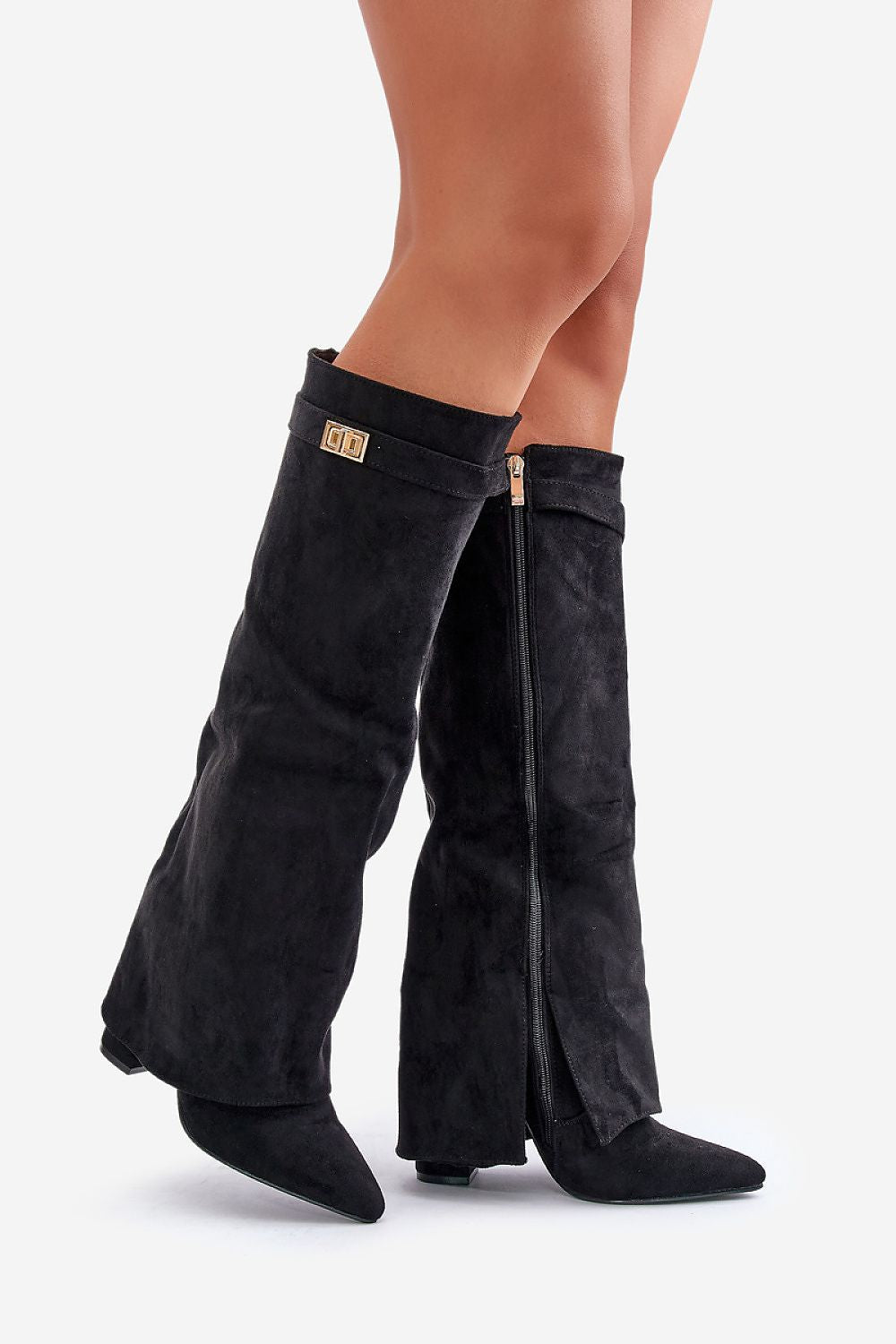 Street-wave Elegant Knee High Boots With Strap Detail For Women Chic All Season Comfort