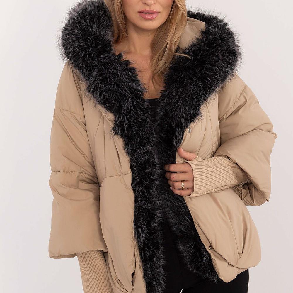 Street-wave Puffer Jacket With Fur Trim Hood For Women Warm And Stylish Winter Coat