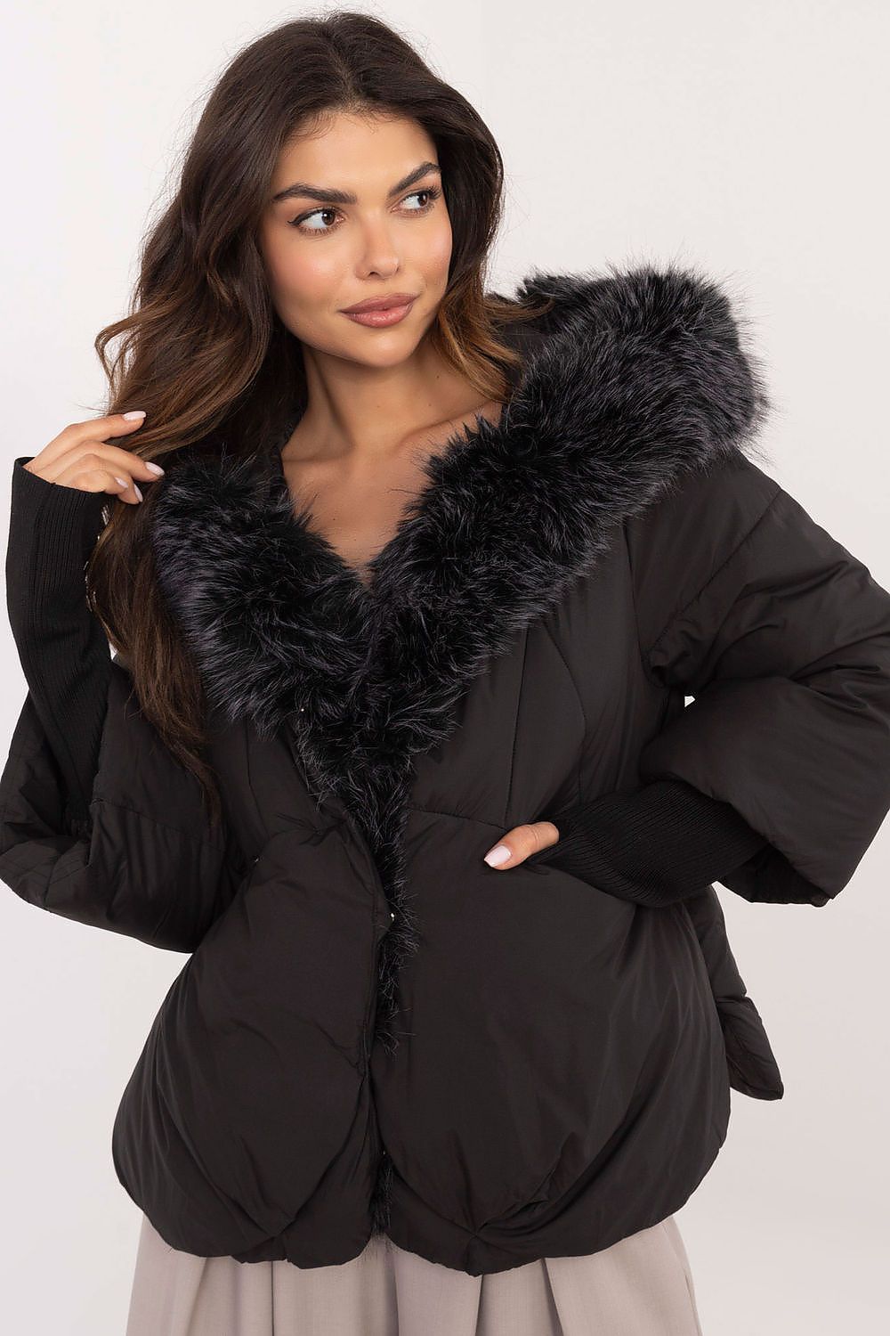 Street-wave Puffer Jacket With Fur Trim Hood For Women Warm And Stylish Winter Coat