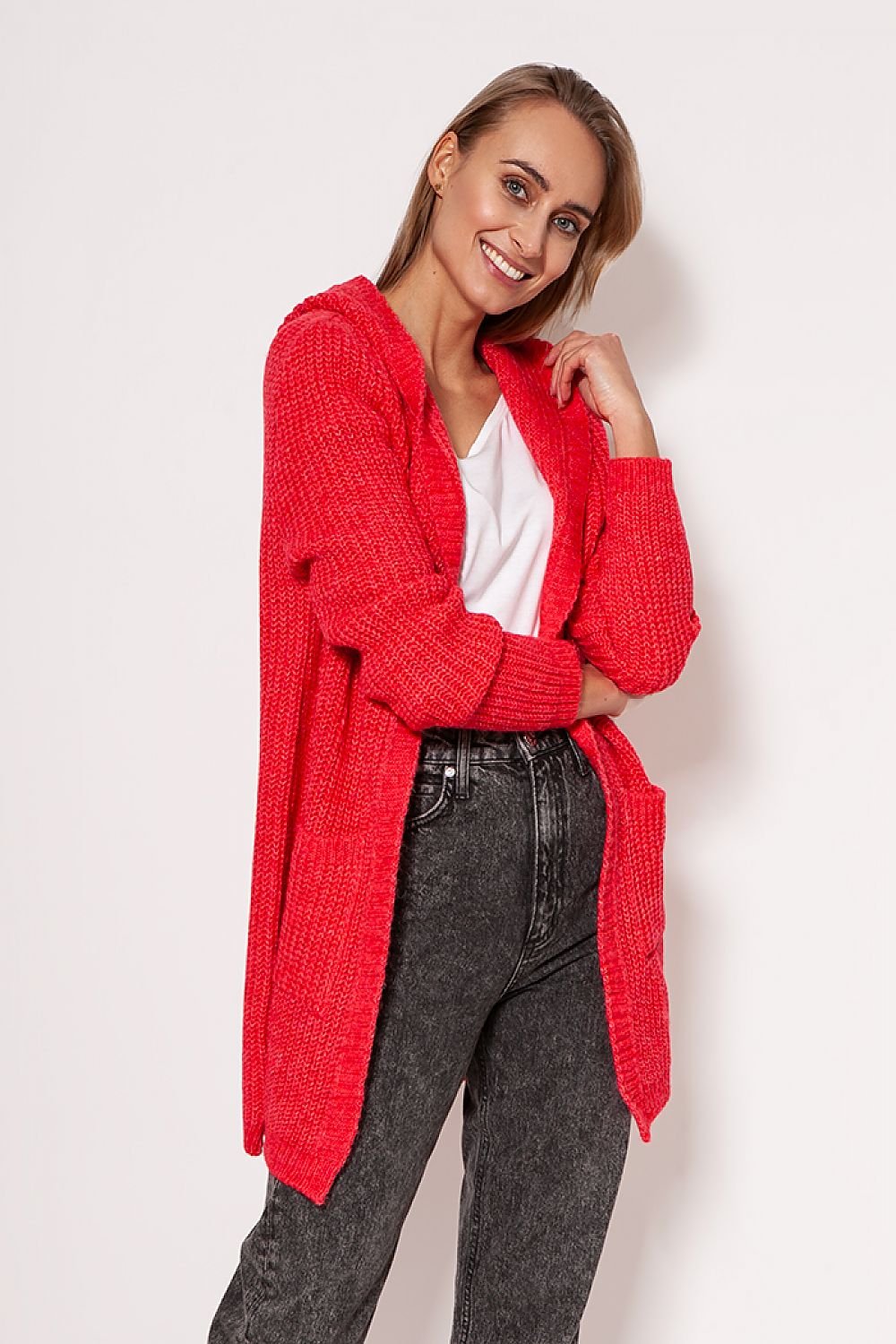 Street-wave Hooded Knit Cardigan For Women Soft Cozy Warmth Casual Chic Layering