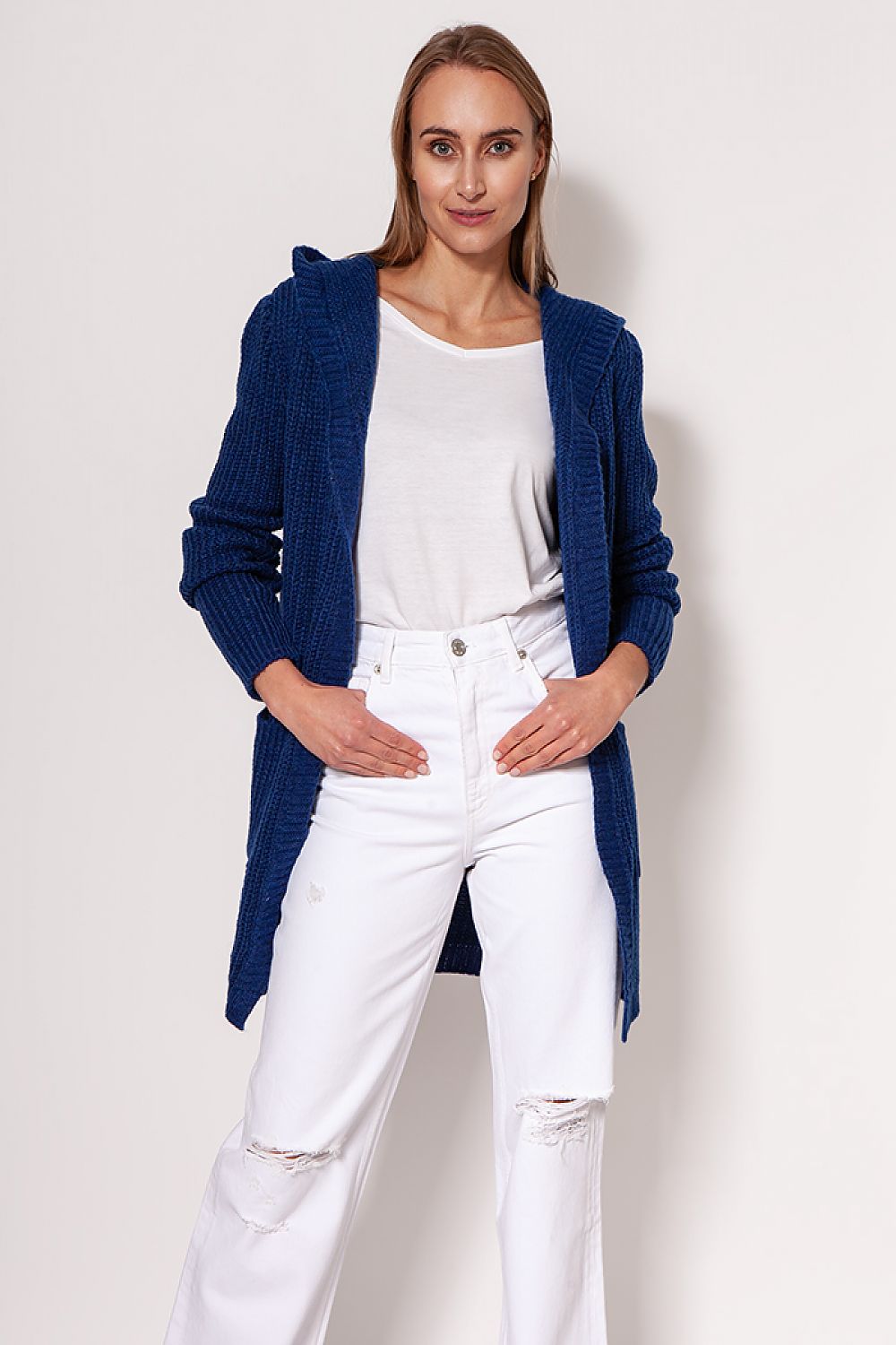 Street-wave Hooded Knit Cardigan For Women Soft Cozy Warmth Casual Chic Layering