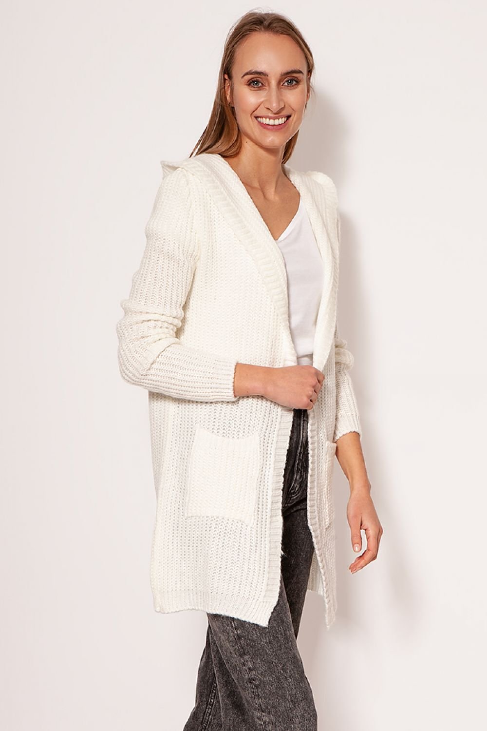 Street-wave Hooded Knit Cardigan For Women Soft Cozy Warmth Casual Chic Layering