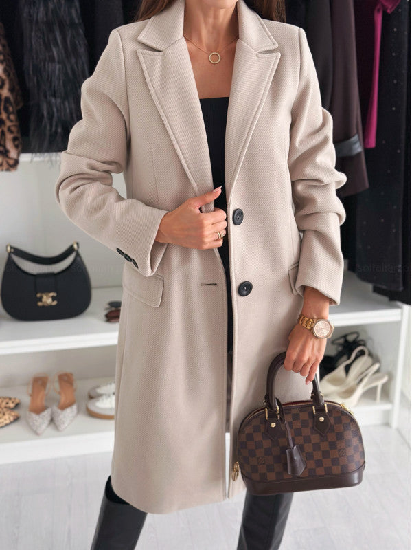 Street-Wave Tailored Long Coat For Professionals With Structured Silhouette And Timeless Chic