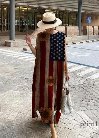 Bohemian Linen Dress Breathable One Size Street-Wave Women