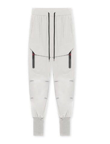 Street Wave Men's Athletic Cargo Joggers 4 Way Stretch Nylon Breathable Performance Fit Zip Pockets For Active Men