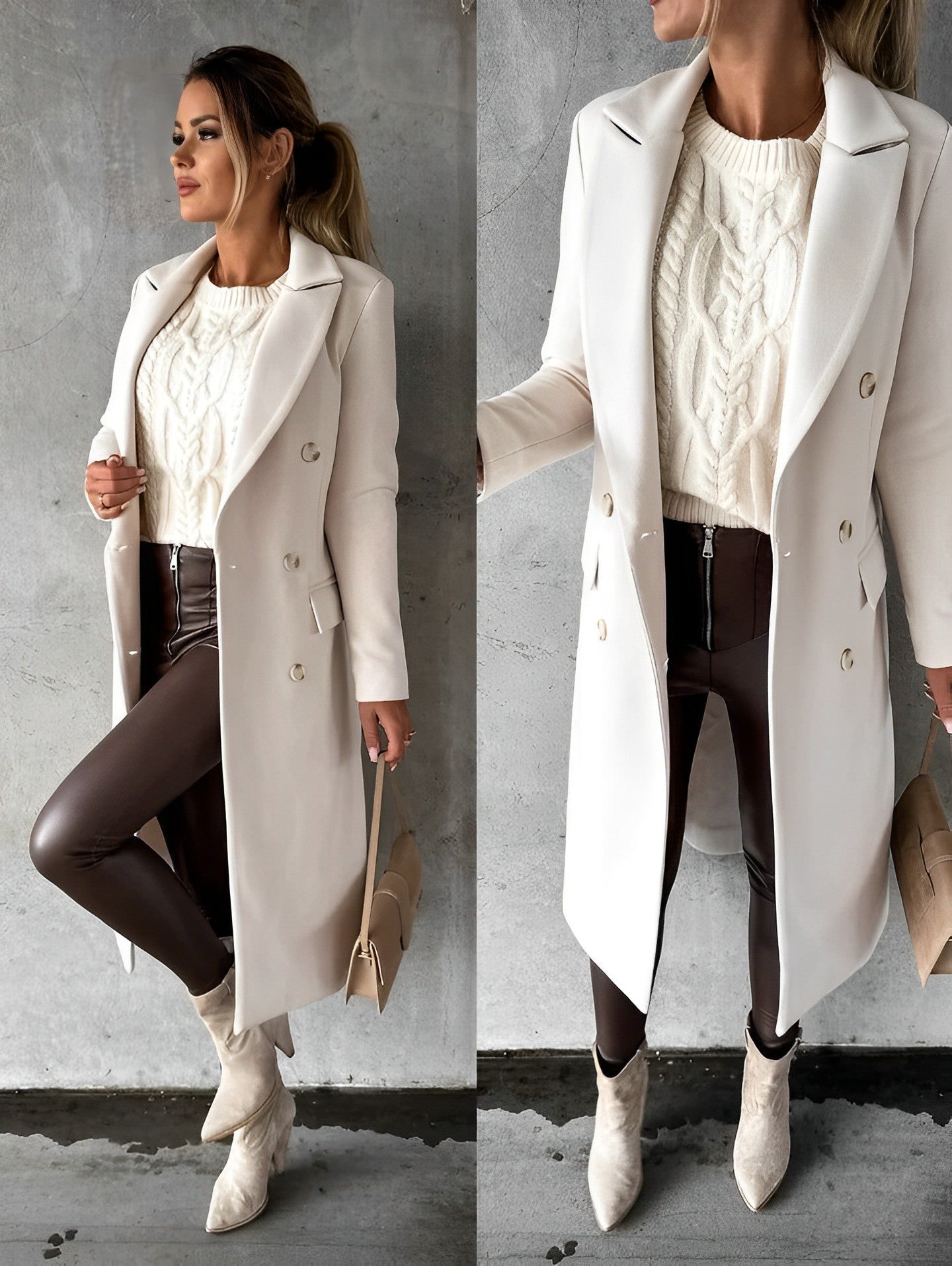 Isha Long Wool Coat For Women Double Breasted Elegant Warm Winter Wardrobe Essential