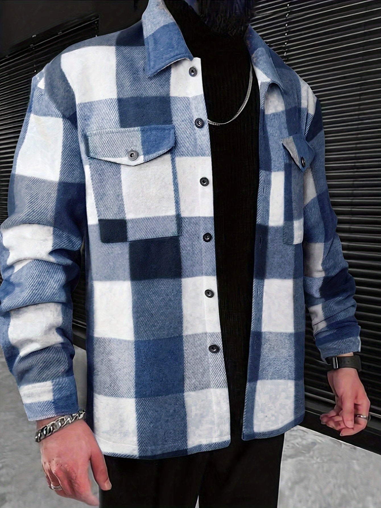 Street-wave Cotton Checkered Shirt Jacket For Men Effortless Comfort And Timeless Style