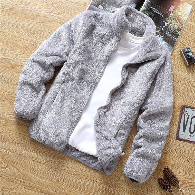 Reversible Fleece Jacket For Men By Street Wave Warm Plush Dual Sided Comfort And Style