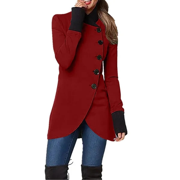 Street-Wave Jacket With Square Button Closure For Confident Women, Elegant Timeless Style