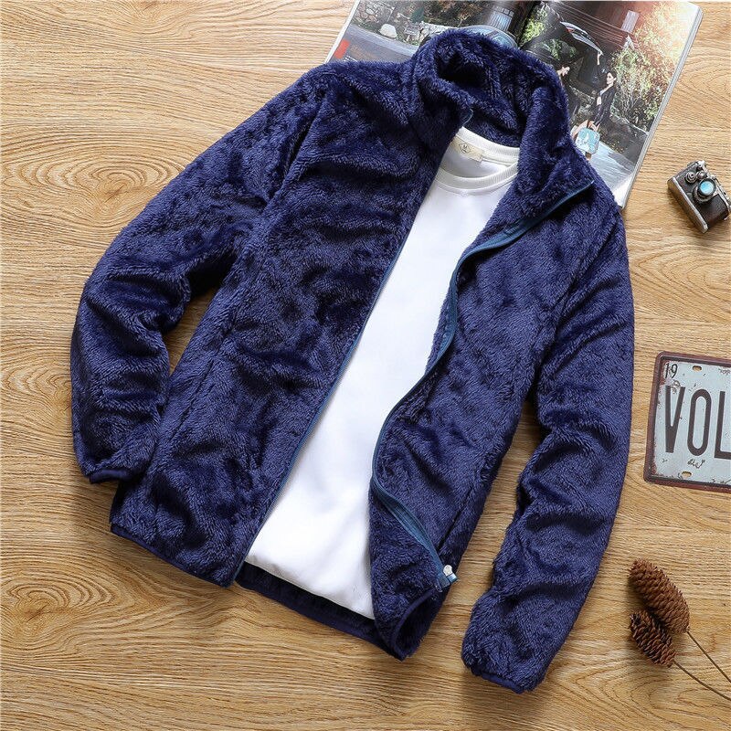 Reversible Fleece Jacket For Men By Street Wave Warm Plush Dual Sided Comfort And Style