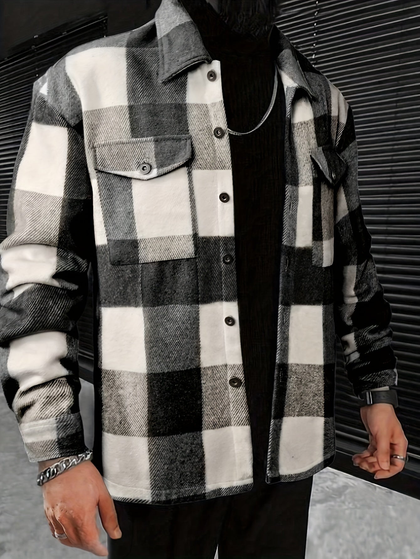 Street-wave Cotton Checkered Shirt Jacket For Men Effortless Comfort And Timeless Style