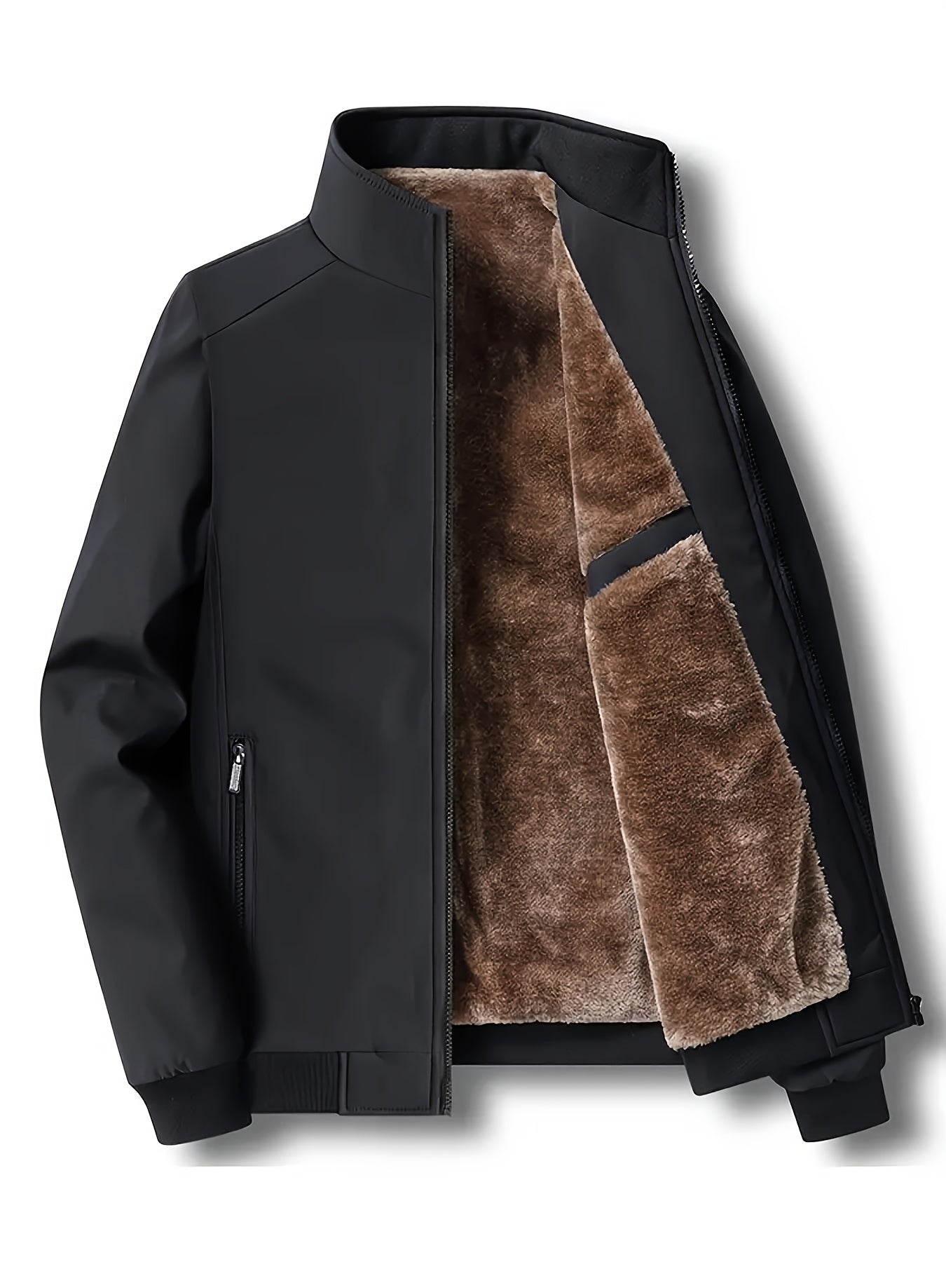 Streetwave Fleece Lined Jacket For Men Warm Polyester Outerwear Cozy Interior Stylish And Practical